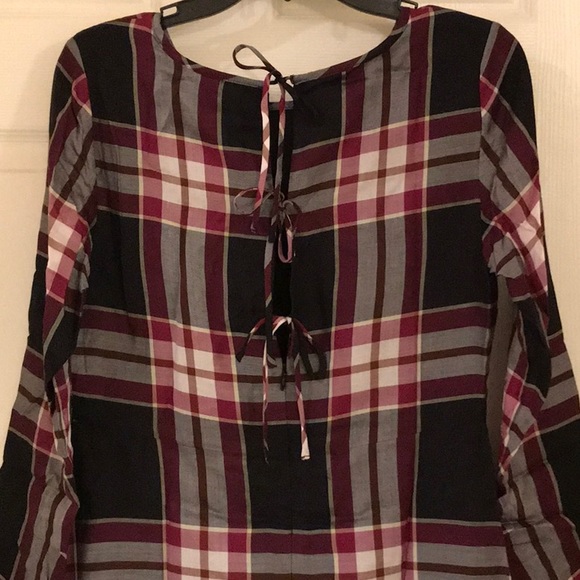 ANN TAYLOR LOFT SIZE 6P TIE BACK PLAID DRESS - Picture 7 of 7